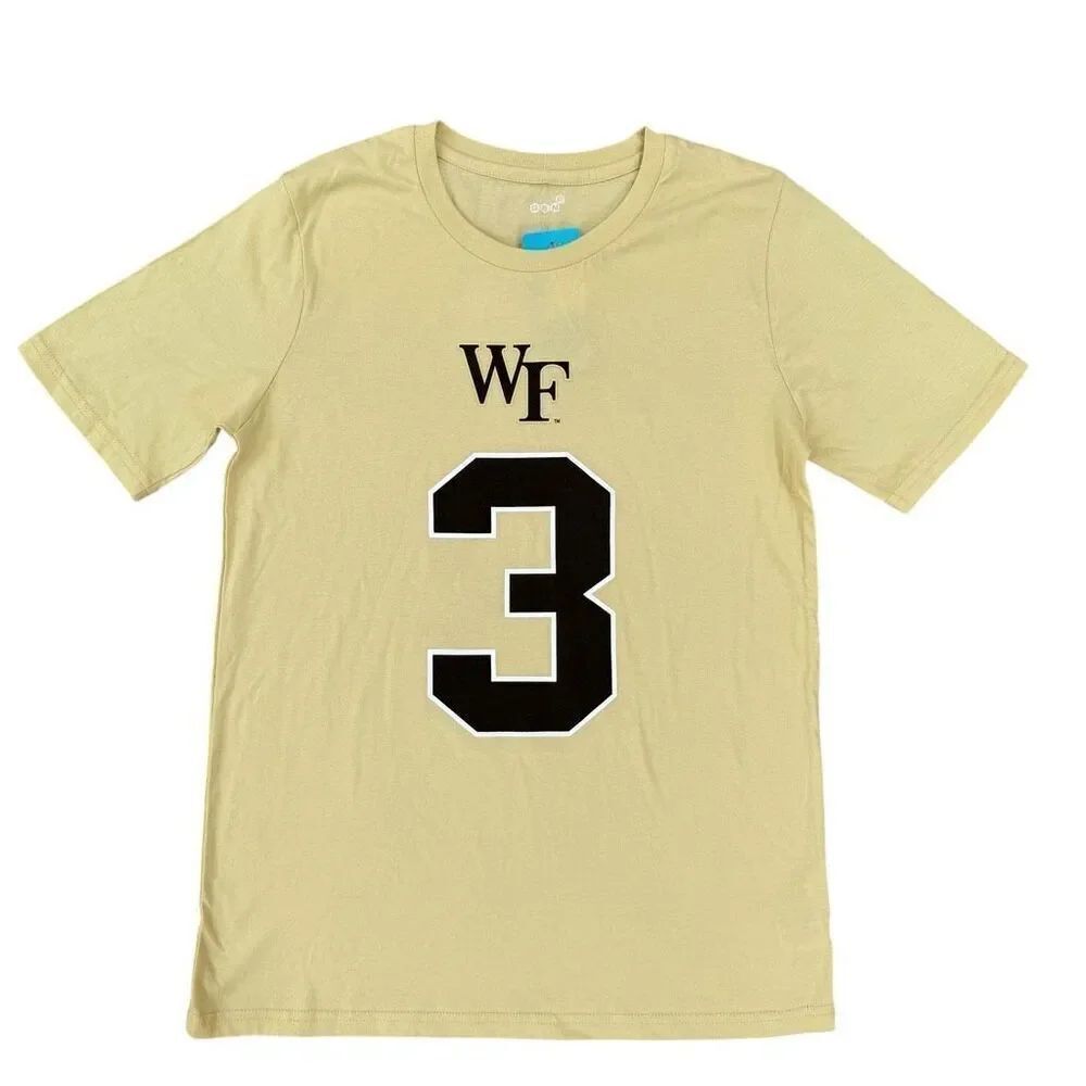 Gen2 Youth Wake Forest Demon Deacons Malik Mustapha #3 Gold T-Shirt L 14-16 NWT